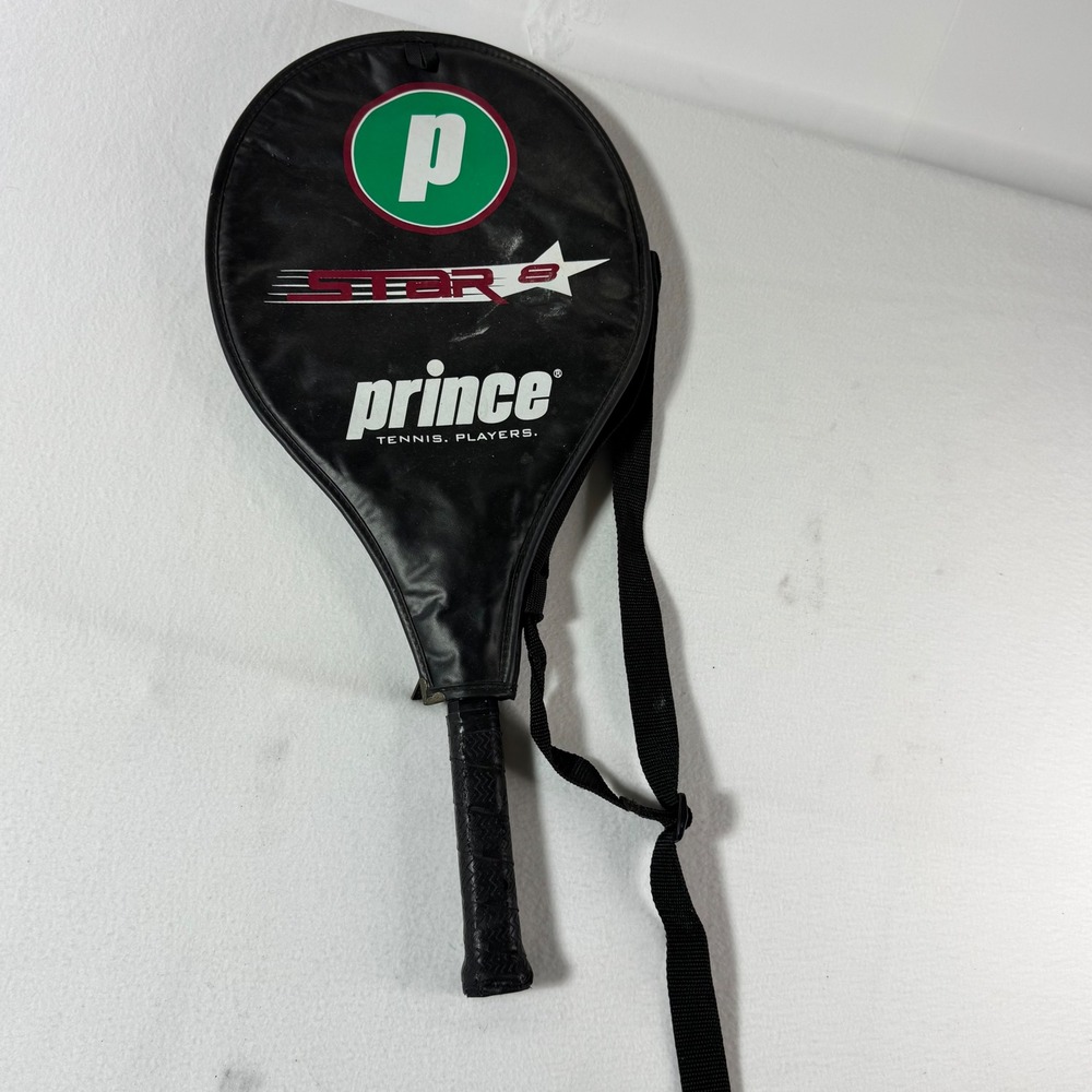 Prince Star 8 Tennis Racquet Silver Burgundy Aluminum Ti Prestrung Cover